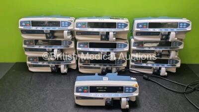 10 x CareFusion Alaris GH Guardrails Plus Syringe Pumps ( 7 x Power Up, 1 x Draw Power 2 x No Power, Some with Damage to Casing - See Photos) *SN 8002071225 / 8002027255 / 800207168 / 800206893 / 800206957 / 800206897 / 80207505 / 800206988 / 800207523 