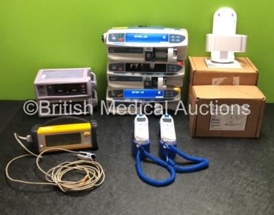 Mixed Lot Including 2 x Nellcor N-560 Pulse Oximeters, 2 x CareFusion Alaris GH Plus Syringe Pumps (Both Power Up, 1 x Requires Service, 1 x Blank Screen) 1 x CareFusion Alaris CC Guardrails Plus Syringe Pump (Powers Up Requires Service) 1 x Datex-Ohmeda