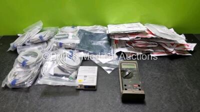 Mixed Lot Including 9 x Mindray ECG Connector Cables, 14 x Electrode Packs *12 x In Date 2 x Out of Date, and 1 x Spacelabs Ambulatory Blood Pressure Monitors