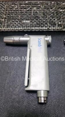 Job Lot Including 3 x ScandiMed 4410 Implant A.B. Handpieces, 1 x Swiss Drill Ref 05.001.253 Attachment 1 x Swis Drill AO / ASI Ref 05.001.250 Attachment, 1 x Swiss Mini Dental 532.011 Attachment, and 1 x Swiss 510.191 Attachment in Metal Tray - 3