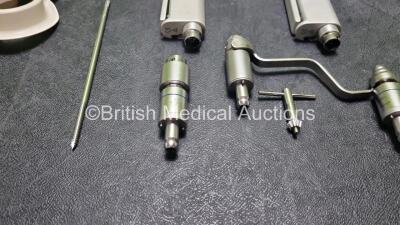 Job Lot Including 3 x ScandiMed 4410 Implant A.B. Handpieces, 1 x Swiss Drill Ref 05.001.253 Attachment 1 x Swis Drill AO / ASI Ref 05.001.250 Attachment, 1 x Swiss Mini Dental 532.011 Attachment, and 1 x Swiss 510.191 Attachment in Metal Tray - 5