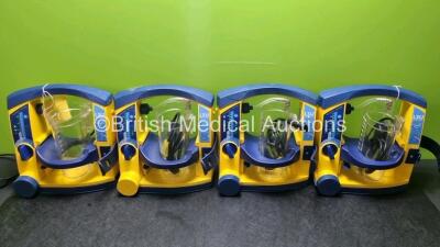 4 x Laerdal LSU Suction Units with 4 x Cups All with Missing Lids (All Power Up, 2 x with Damage to Casing - See Photos) *SN 785109689430 / 78291581320 / 78190441591 / 78121071660*