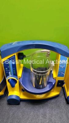 4 x Laerdal LSU Suction Units with 4 x Cups All with Missing Lids (All Power Up) *SN 78510968431 / 78331076563 / 78480854875 / 78331076568* - 4