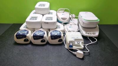 Job Lot Including 11 x Devilbiss Sleep Cubes, 4 x Airmed 1000 Compressor Nebulizers, 3 x Resmed S8 Escape 2 CPAP Unit, 1 x Respironics Innospire Deluxe Nebulizer (Crack In Case - See Photo) 1 x Respironics Nebulizer and 1 x Omron Comp A.I.R Compressor