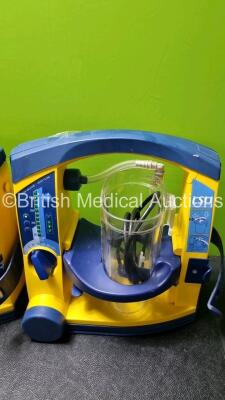 4 x Laerdal LSU Suction Units with 4 x Cups All with Missing Lids (All Power Up) *SN 78510968434 / 78151184104 / 78020437679 / 78331076562* - 2