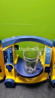 4 x Laerdal LSU Suction Units with 4 x Cups All with Missing Lids (All Power Up) *SN 78510968434 / 78151184104 / 78020437679 / 78331076562* - 3