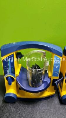 4 x Laerdal LSU Suction Units with 4 x Cups All with Missing Lids (All Power Up) *SN 78510968434 / 78151184104 / 78020437679 / 78331076562* - 5