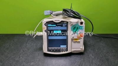 Philips HeartStart MRx Defibrillator / Monitor Including ECG and Printer Options with 1 x Paddle Lead, 1 x 3 Lead ECG Lead and 1 x M3538A Battery (Powers Up with Stock Battery, Stock Battery Not Included)