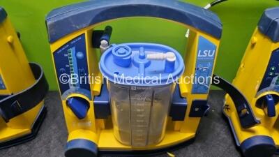 5 x Laerdal LSU Suction Units with 4 x Cups and lids (4 x Power Up, All with Damage to Casing - See Photos) - 3