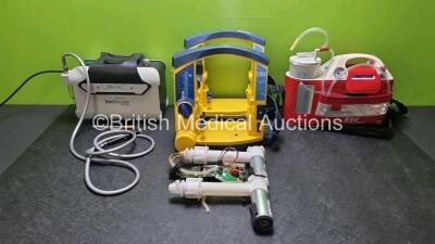 Job Lot Including 2 x Laerdal LSU Suction Units with Missing Cups (Damage to Casing - See Photos) 1 x Biothecare Minivac (Powers Up) and 1 x BSU Suction Unit with Suction Cup In Case