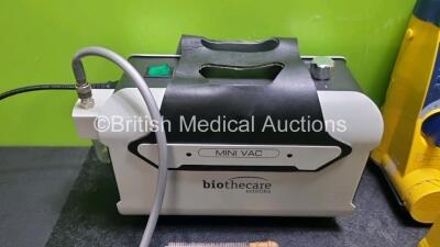 Job Lot Including 2 x Laerdal LSU Suction Units with Missing Cups (Damage to Casing - See Photos) 1 x Biothecare Minivac (Powers Up) and 1 x BSU Suction Unit with Suction Cup In Case - 3