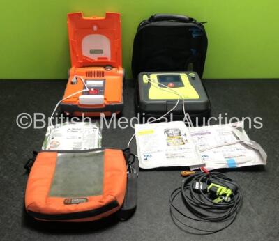 Job Lot Including 1 x Cardiac Science G5A-02P0 AED Defibrillator with 1 x Electrode Pack *Expired* and 1 x Cardiac Science Powerheart G5 Battery in Carry Case (Powers Up) and 1 x Zoll AED PRO Defibrillator with 1 x Battery, 1 x 3 Lead ECG Leads and 2 x El