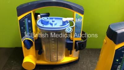 4 x Laerdal LSU Suction Units with 4 x Cups and 4 x Batteries (All Power Up with Missing Rubber Caps - See Photos) *78271469721 / 78501361969 / 78501361965 / 78081859341* - 2