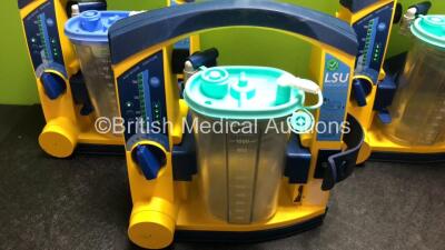 4 x Laerdal LSU Suction Units with 4 x Cups and 4 x Batteries (All Power Up with Missing Rubber Caps - See Photos) *78271469721 / 78501361969 / 78501361965 / 78081859341* - 3