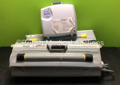 Job Lot Including 4 x Mangar ELK Emergency Lifting Cushions with 4 x Controllers and 1 x Mangar Airflo Plus Compressor *SN CA0350-04811*