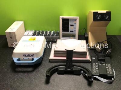 Mixed Lot Including 1 x Essilor Type C42000 Ophthalmic Unit, 4 x Konica Minolta 18 x 24 X-Ray Cassettes, 2 x Konica Minolta 24 x 30 X-Ray Cassettes, 1 x Mindray Accutorr Plus Monitor, 1 x Medix AC 2000 Hi-Flo Nebuliser, 9 x Welch Allyn Thermometers, 1 x A