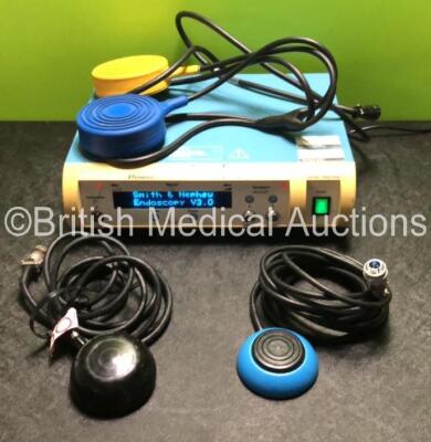 Job Lot Including 1 x Smith & Nephew Dyonics Power V.3 Ref 7205841 Control Unit (Powers Up) and 3 x Footswitches *SN 12452*