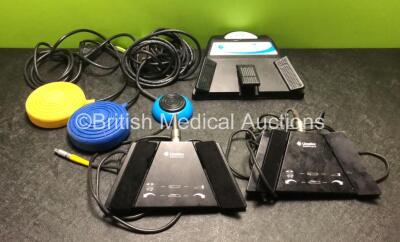 Job Lot Including 2 x Linvatec Hall Surgical Micro Choice Footswitches, 1 x ConMed Zen Wireless Footswitch, 1 x Covidien Valleylab Footswitch and 1 x R.E.M Electrosurgical Footswitch