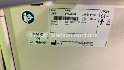 2 x Fresenius Medical Care 5008 Cordiax Dialysis Machines - Software Version 4.58 - Running Hours 34949 / 33397 (Both Power Up) - 5