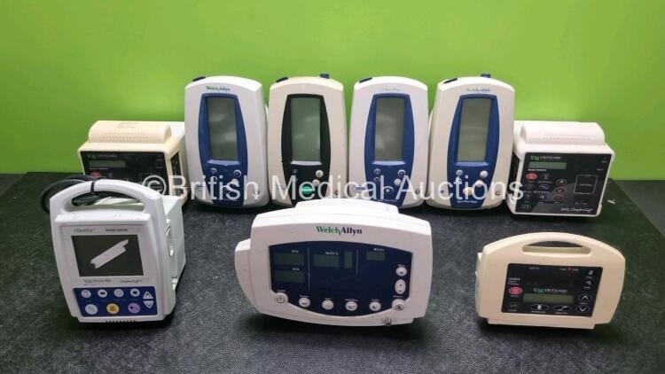 Job Lot Including 4 x Welch Allyn Spot Vital Sign Monitors, 2 x Critical Care SpO2 / Comfort Cuff Patient Monitors with SpO2 Option, 1 x Criticare 504DX Digital Oximeter with SpO2 Option (All Untested Due to no Power Supply)