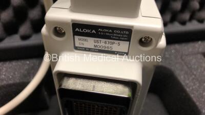 Aloka UST-670P-5 Ultrasound Transducer / Probe with Puncture Adapter Tray in Case (Untested) - 9