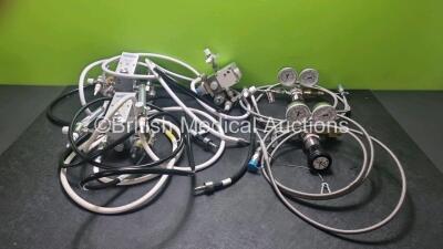 Job Lot Including 2 x Sechrist Model 3500HL Air-Oxygen Mixers with Hoses, 1 x x Sechrist Air-Oxygen Mixer with Hoses and Galil Medical 4924912-70-677 Regulator Set