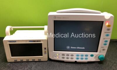 Job Lot Including 1 x Datex-Ohmeda F-FMW-00 Patient Monitor (Powers Up with Damage to Casing - See Photos) and 1 x Nellcor Protocol Propaq 102EL Monitor (Untested Due to No Power Supply)