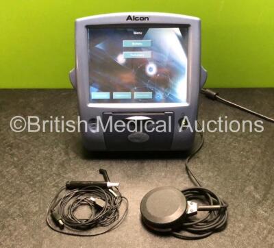 Alcon OcuScan RXP Touchscreen Ophthalmic Ultrasound System Version 1.15 with Printer Options Including Power Supply, 2 x Transducers / Probes and Footswitch (Powers Up)