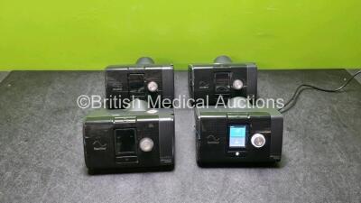 4 x ResMed AirSense 10 Elite Autoset CPAP Units with 4 x Power Supplies (All Power Up, 1 X with Humidifier Chamber - See Photo) *SN 23151373104 / 22141492659 / 22141509655 / 22151244754*