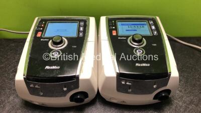 2 x Resmed Stellar 100 CPAP Units with 2 x Power Supplies (Both Power Up) *SN 20170782615 / 22181219095*