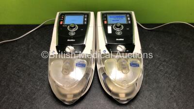 2 x Resmed Stellar 100 CPAP Units with 1 x Power Supply and 2 x ResMed H4i Humidifiers (Both Power Up) *SN 20142593485 / 20160500271*