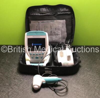 Verathon BVI 9400 Portable Bladder Scanner, 1 x Transducer / Probe, 1 x Battery Charger with Power Supply and 2 x Batteries in Carry Bag (Powers Up with Slight Damage to Casing - See Photos)