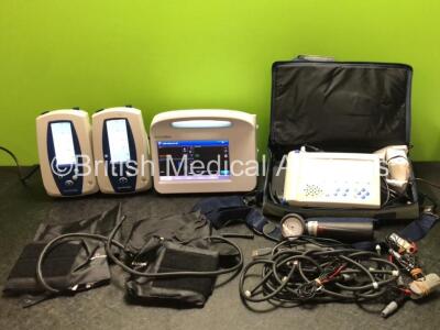 Job Lot Including 2 x Welch Allyn Spot Vital Signs Monitors (Both Power Up, 1 x Damage to Casing - See Photos) 1 x Welch Allyn 6000 Series Vital Signs Monitor (Powers Up with Damage to Casing - See Photos) and 1 x Huntleigh Healthcare Vascular-RL Module (