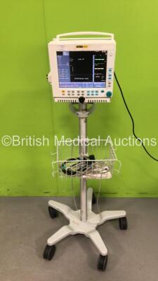 Datex-Ohmeda Compact Anaesthesia Monitor on Stand with Datex-Ohmeda E-PRESTN Multiparameter Module with SPO2, T1-T2, P1-P2, NIBP and ECG Options and Datex-Ohmeda E-CAiOV Gas Module with Spirometry Option (Powers Up) *S/N 6445362*