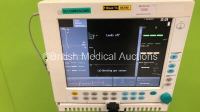 Datex-Ohmeda Compact Anaesthesia Monitor on Stand with Datex-Ohmeda E-PRESTN Multiparameter Module with SPO2, T1-T2, P1-P2, NIBP and ECG Options and Datex-Ohmeda E-CAiOV Gas Module with Spirometry Option (Powers Up) *S/N 6445367* - 2