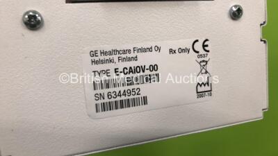 Datex-Ohmeda Compact Anaesthesia Monitor on Stand with Datex-Ohmeda E-PRESTN Multiparameter Module with SPO2, T1-T2, P1-P2, NIBP and ECG Options and Datex-Ohmeda E-CAiOV Gas Module with Spirometry Option (Powers Up) *S/N 6445367* - 5