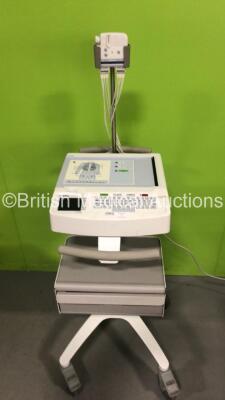 Mortara ELI 250c ECG Machine on Stand with 10 Lead ECG Lead (Powers Up with Blank Screen)