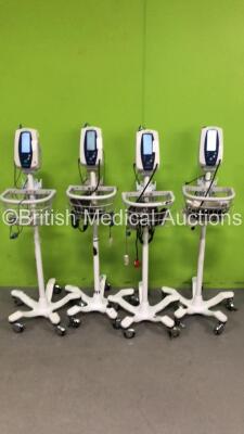 4 x Welch Allyn SPOT Vital Signs Monitors on Stands (All Power Up) *S/N 201624354 / 201008950*