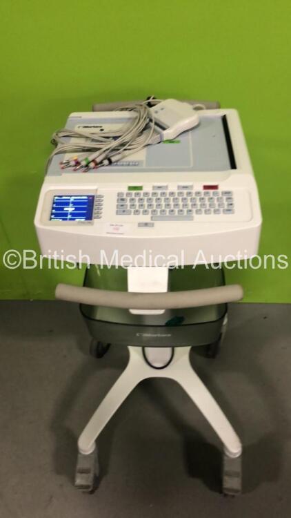 Mortara ELI 250c ECG Machine on Stand with 10 Lead ECG Lead (Powers Up)