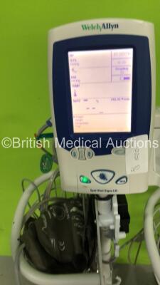 3 x Welch Allyn SPOT Vital Signs LXi Patient Monitors on Stands (All Power Up) *S/N 20140807680 / 20140301858* - 4