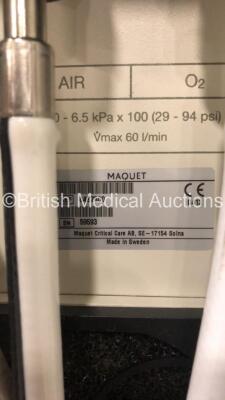 Maquet Servo i Ventilator Model 06487800 System Version 7.1 - System Software Version V7.01.01 - Total Operating Hours - 47840h with Hoses (Powers Up) *C* - 5