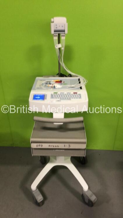 Mortara ELI 250c ECG Machine on Stand with 10 Lead ECG Lead (Powers Up)