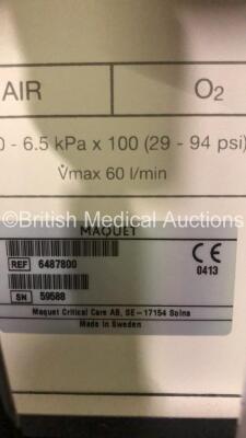 Maquet Servo i Ventilator Model 06487800 System Version 7.0 - System Software Version V7.00.00 - Total Operating Hours - 45295h with Hoses (Powers Up) *C* - 5