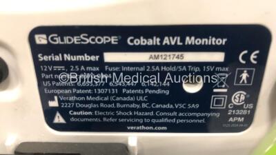 2 x Glidescope Cobalt AVL Monitors on Stands (1 x Powers Up) *S/N AM121745 / AM1032641* - 4