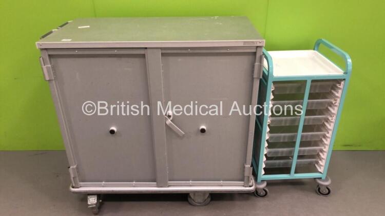 1 x Stainless Steel Mobile Storage Trolley and 1 x Bristol Maid Mobile Trolley