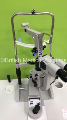 Carl Zeiss SL130 Slit Lamp on Table with Binoculars, 2 x Eyepieces and Attachment (Powers Up with Good Bulb) - 3