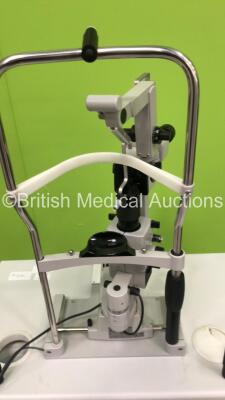 Carl Zeiss SL130 Slit Lamp on Table with Binoculars, 2 x Eyepieces and Attachment (Powers Up with Good Bulb) - 7