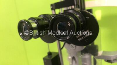 Haag-Streit Bern 900 Slit Lamp with 2 x 10x Eyepieces on Table (Powers Up with Good Bulb) - 3