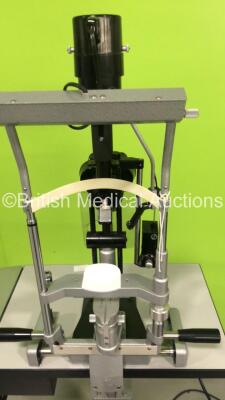 Haag-Streit Bern 900 Slit Lamp with 2 x 10x Eyepieces on Table (Powers Up with Good Bulb) - 6