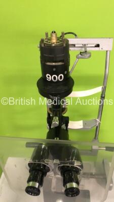 Haag-Streit Bern 900 Slit Lamp with 2 x 10x Eyepieces on Table (No Power, Missing Bulb Cover) - 2